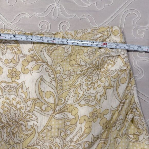 Sage The Label Yellow Floral Wrap Mini Skirt Boho Summer High Waist Skirt Small - Picture 7 of 8